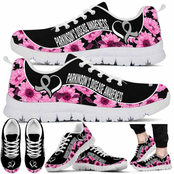 SS-U-Awa-SL-Parkin-220610NA10 @ Parkinson Disease Sunflower Lin-Parkinsons Ribbon Sunflower Pattern Sneakers