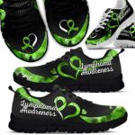 SS-U-Awa-L3HR-Lympho-220610NA10 @ Lymphoma Line 3 Heart Ribbo-Hodgkins Lymphoma Heart Ribbon Sneakers