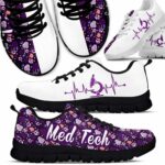 SS-U-Nur-HPT-Mtec-210605VY11 @ Med Tech Hematology Purple Text-Med Tech Hematology Purple Pattern Sneakers