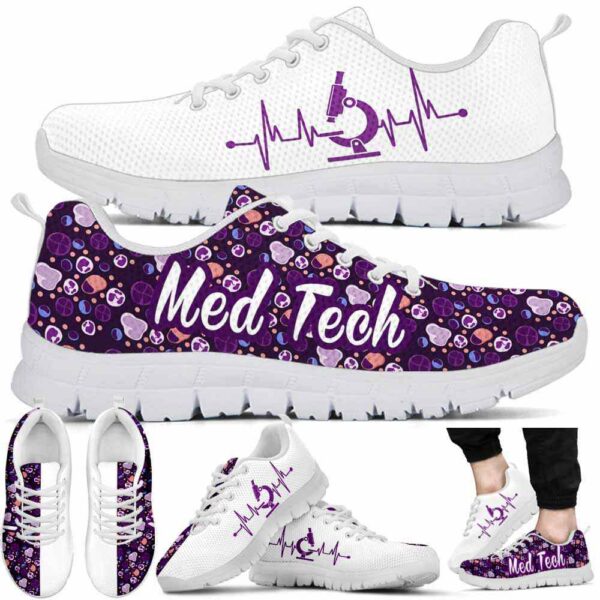 SS-U-Nur-HPT-Mtec-210605VY11 @ Med Tech Hematology Purple Text-Med Tech Hematology Purple Pattern Sneakers
