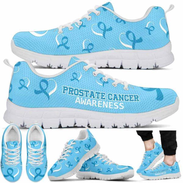SS-U-Awa-BRH-ProCan-220610NA10 @ Prostate Cancer Blue Ribbon Hear-Prostate Cancer Blue Ribbon Pattern Sneakers