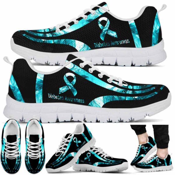 SS-U-Awa-TLL-Diabet-220610NA10 @ Diabetes Teal Liquid Lin-Diabetes Teal Lines Sneakers