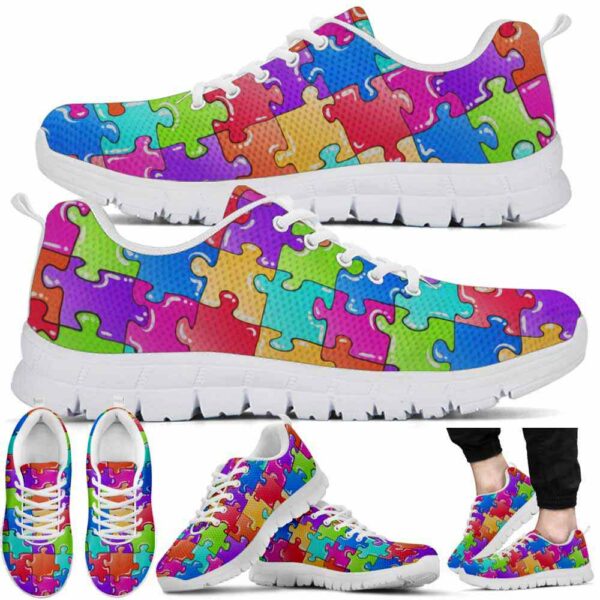 SS-U-Awa-PP-Autism-220610NA10 @ Autism Puzzle Patter-Autism Puzzle Colorful Pattern Sneakers