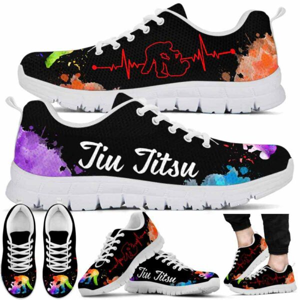 SS-U-Hobb-W-Jjsu-220610NA10 @ Jiu Jitsu Watercolor-Jiu Jitsu Watercolor Heartbeat Sneakers