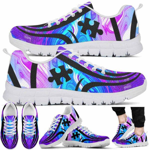 SS-U-Awa-LL-Autism-220610NA10 @ Autism Liquid Lin-Autism Puzzle Purple Line Sneakers