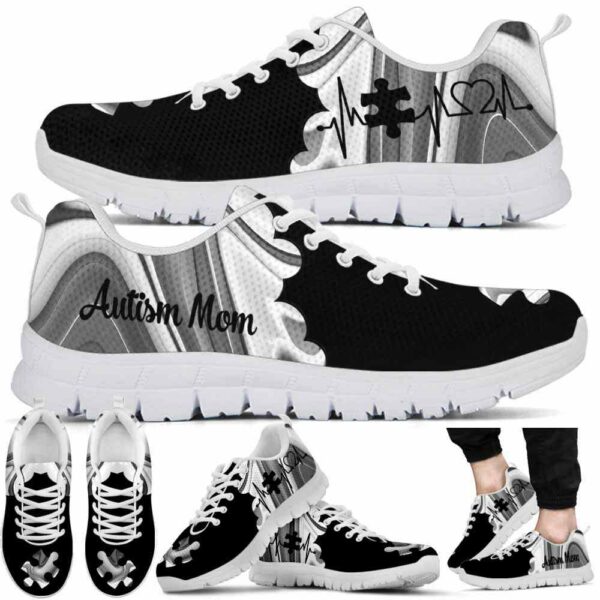 SS-U-Awa-AMC-Autism-220610NA10 @ Autism Mom Clou-Autism Mom Cloud Black White Sneakers