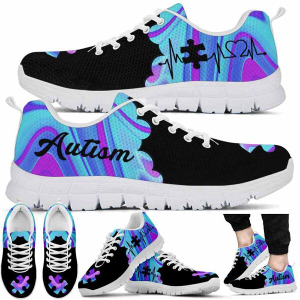 SS-U-Awa-PC-Autism-220610NA10 @ Autism Purple Clou-Autism Heartbeat Purple Cloud Sneakers