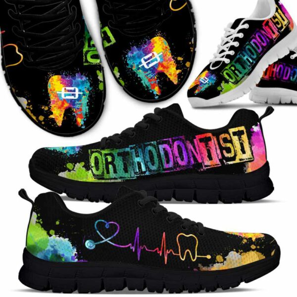 SS-U-Nur-W-N27-220610NA10 @ Orthodontist Watercolor-Orthodontic Watercolor Heartbeat Sneakers