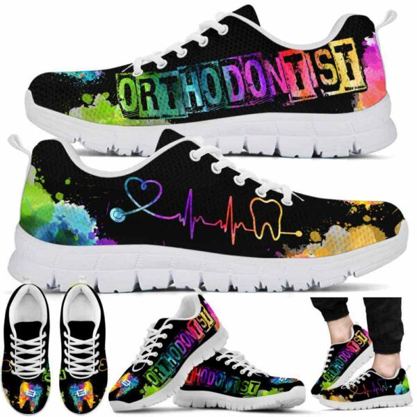 SS-U-Nur-W-N27-220610NA10 @ Orthodontist Watercolor-Orthodontic Watercolor Heartbeat Sneakers