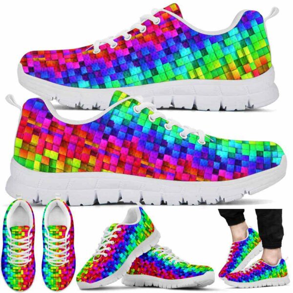 SS-U-Lgbt-GC-Lgbt-220610NA10 @ Lgbt Geometry Caro-Lgbt Rainbow Pattern Sneakers