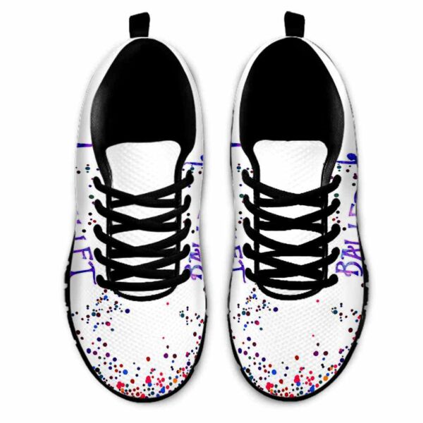 SS-U-Hobb-PG-Blet-220610NA10 @ Ballet Purple Glitter-Ballet Dancer Purple Glitter Pattern Sneakers