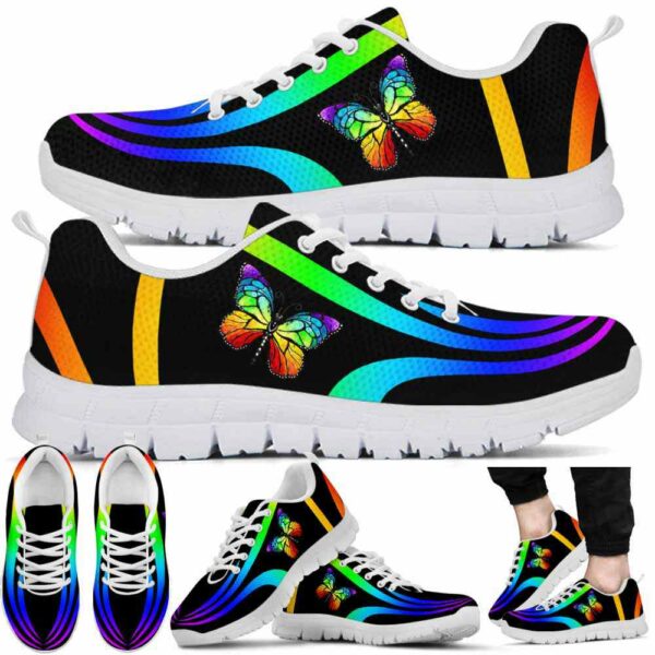 SS-U-Lgbt-RB-Lgbt-220610NA10 @ Lgbt Rainbow Butterfly-Lgbt Rainbow Line Butterfly Sneakers