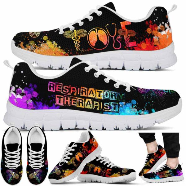 SS-U-Nur-W-ResThe-220610NA10 @ Respiratory Therapist Watercolor-Respiratory Therapist Watercolor Love Sneakers