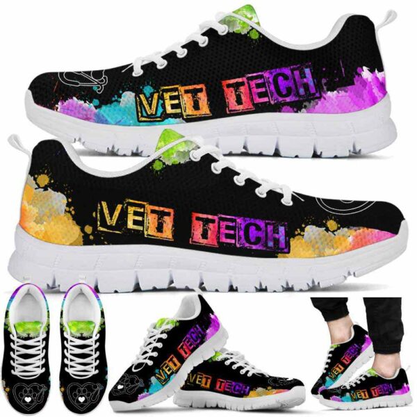 SS-U-Nur-W-Vtec-220610NA10 @ Vet Tech Watercolor-Vet Tech Watercolor Heart Sneakers