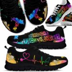 SS-U-Nur-W-SurTec-220610NA10 @ Surgical Technologist Watercolor-Surgical Tech Watercolor Heartbeat Sneakers