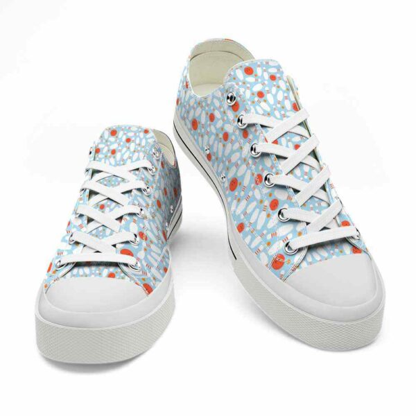 LTS-U-Hobb-BPP-Bwl-220608VY10 @ Bowling Blue Pin Pattern-Bowling Blue Pin Pattern Low Top Shoes