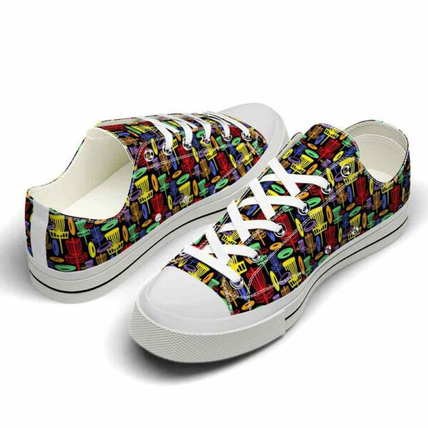 LTS-U-Hobb-CRP-Dgof-220608VY10 @ Disc Golf Colorful Retro Pattern-Disc Golf Colorful Retro Pattern Low Top Shoes