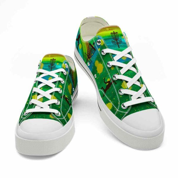 LTS-U-Hobb-GW-Dgof-220608VY10 @ Disc Golf Green Watercolor-Disc Golf Green Watercolor Low Top Shoes