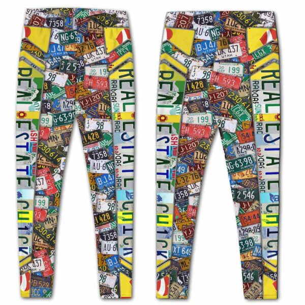 LEGG-W-Job-LP-Relt-220218VY11 @ Realtor Lisence Palette-Realtor License Plate Leggings