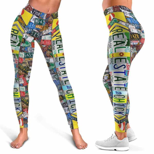 LEGG-W-Job-LP-Relt-220218VY11 @ Realtor Lisence Palette-Realtor License Plate Leggings