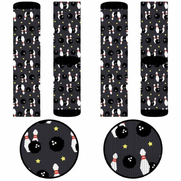SOCK-U-Hobb-PP-Bwl-220608VY10 @ Bowling Pixel Pattern-Bowling Pixel Pattern Socks
