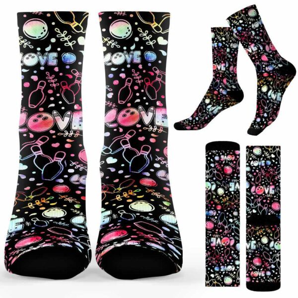 SOCK-U-Hobb-TDL-Bwl-220310VY11 @ Bowling Tie Dye Love-Bowling Tie Dye Love Socks