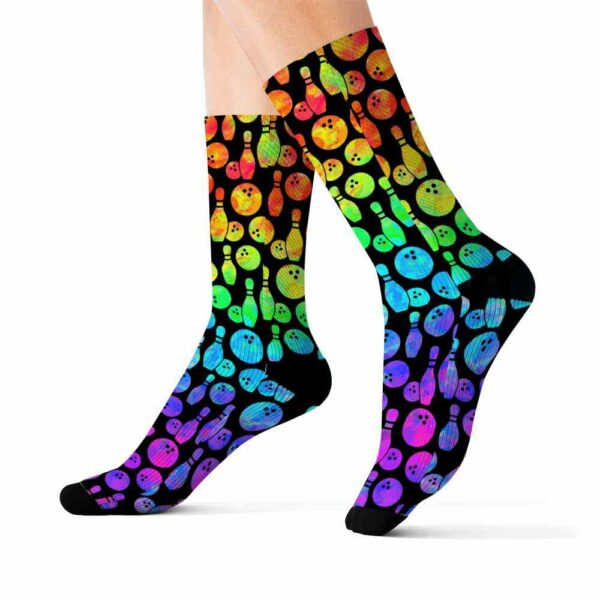 SOCK-U-Hobb-WP-Bwl-220608VY10 @ Bowling Watercolor Pattern-Bowling Watercolor Pattern Socks