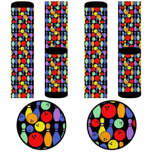 SOCK-U-Hobb-CP-Bwl-220608VY10 @ Bowling Colorful Pattern-Bowling Retro Colorful Pattern Socks