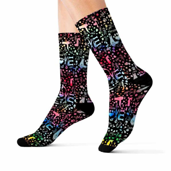 SOCK-U-Job-TDP-Dgrm-220608VY10 @ Dog Groomer Tie Dye Pattern-Dog Groomer Tie Dye Pattern Socks