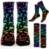 SOCK-U-Job-WP-Dgrm-220608VY10 @ Dog Groomer Watercolor Pattern-Dog Groomer Watercolor Pattern Socks