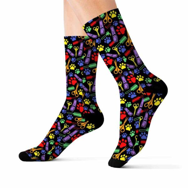 SOCK-U-Job-CP-Dgrm-211217NA11 @ Dog Groomer Colorful Pattern-Dog Groomer Colorfull Pattern Socks