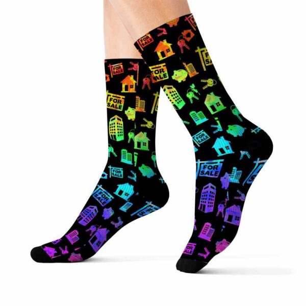 SOCK-U-Job-WP-Relt-220608VY10 @ Realtor Watercolor Pattern-Realtor Watercolor Pattern Socks