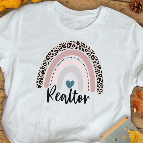 TS-U-Job-PR-Relt-220608VY10 @ Realtor Pastel Rainbow-Realtor Leopard Rainbow T-Shirt