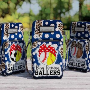 CB-U-Hobb-BRB-Bball-220610VY10 @ Baseball Busy Raising Ballers-Baseball Mom Busy Raising Ballers Crossbody Bag
