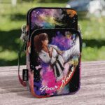 CB-U-Hobb-KGW-Krte-220912NA10 @ Karate Girl Watercolor-Karate Watercolor Custom Name Crossbody Bag