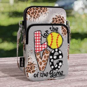CB-U-Hobb-LOTG-Sbal-220926VY10 @ Softball Love Of The Game-Softball Leopard Love Of The Game Crossbody Bag
