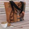 T3-U-Ani-RA-Hrse-221129VY10 @ Horse Realistic Animal-Horse Realistic Brown Tote Bag