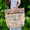 T3-U-M-M1GBF-M61-230307VY10 @ Getaway Bag Flowers-Grandma Getaway Bag Flowers Pattern Tote Bag