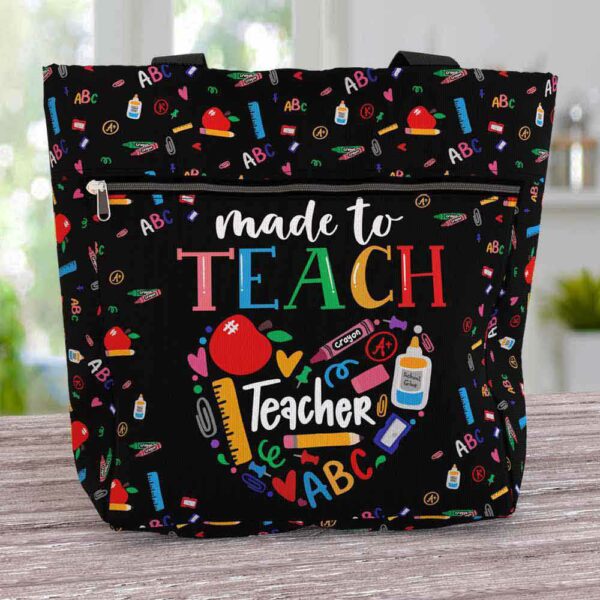 T3-U-Job-MTT-Tcer-230322VY10 @ Teacher Made To Teach-Teacher Heart Made To Teach Tote Bag