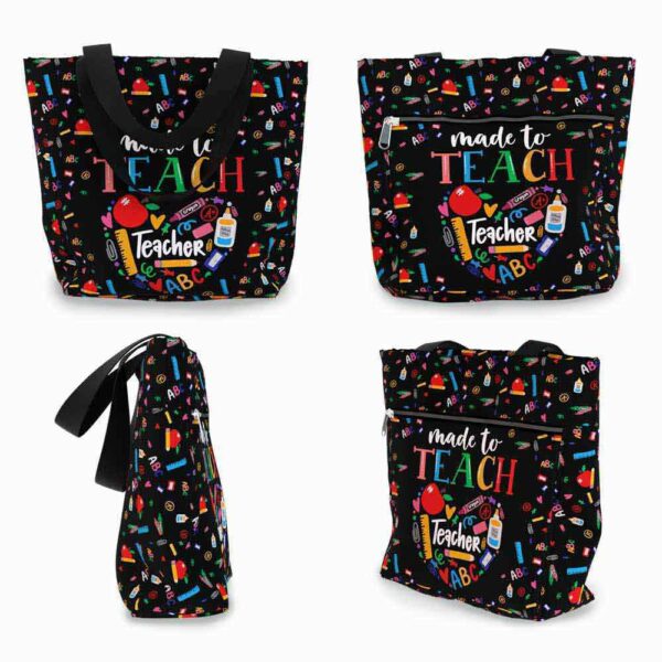 T3-U-Job-MTT-Tcer-230322VY10 @ Teacher Made To Teach-Teacher Heart Made To Teach Tote Bag