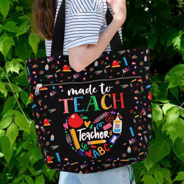 T3-U-Job-MTT-Tcer-230322VY10 @ Teacher Made To Teach-Teacher Heart Made To Teach Tote Bag