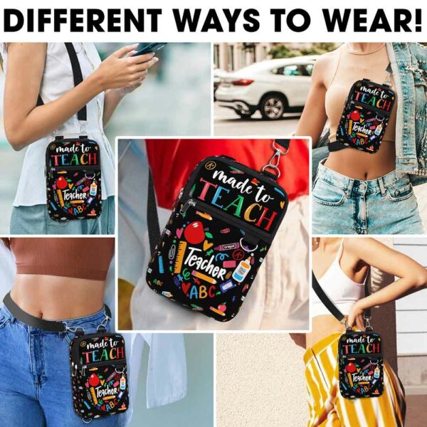 CB-U-Job-MTT-Tcer-220704VY10-Teacher Crossbody Bag. Personalized Made To Teach Crossbody Cellphone Purse / School Teacher Appreciation Gift Idea