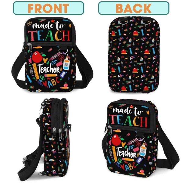 CB-U-Job-MTT-Tcer-220704VY10-Teacher Crossbody Bag. Personalized Made To Teach Crossbody Cellphone Purse / School Teacher Appreciation Gift Idea