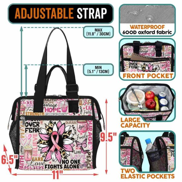 LB-U-Awa-T-BreCan-230818NA10 @ Breast Cancer Typo-Breast Cancer Awareness Support Lunch Bag