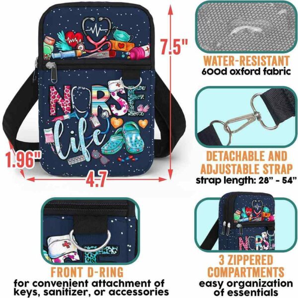 CB-U-Nur-CL-Nur-231014NA10 @ Nurse Crocs Life-Nurse Life Stuff Crossbody Bag