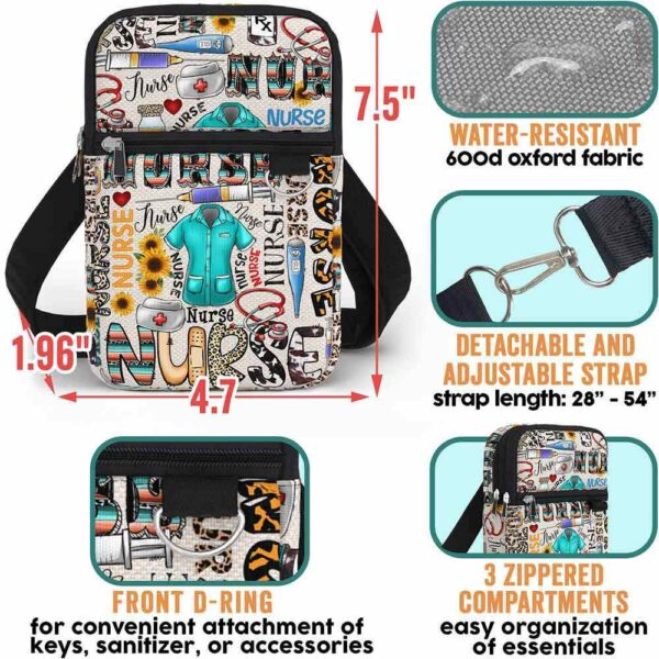 CB-U-Nur-T-Nur-231014NA10 @ Nurse Typo-Nurse Typo Crossbody Bag