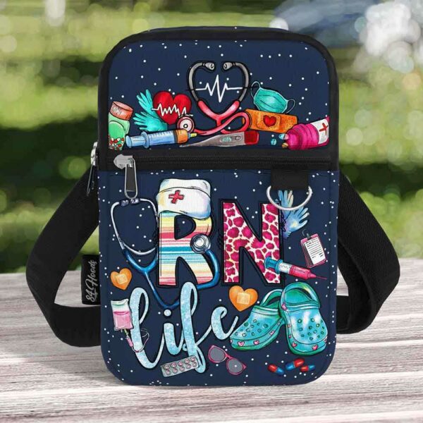 CB-U-Nur-CL-RN-231014VY10 @ RN Crocs Life-Registered Nurse Rn Life Stuffs Crossbody Bag