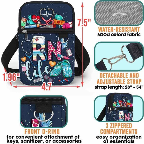 CB-U-Nur-CL-RN-231014VY10 @ RN Crocs Life-Registered Nurse Rn Life Stuffs Crossbody Bag