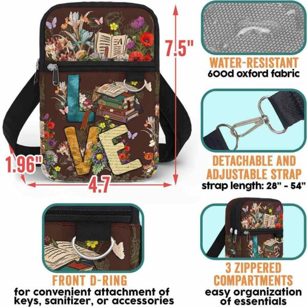 CB-U-Job-LB-T11-220705NA11 @ Librarian Love Book-Librarian Love Books Crossbody Bag