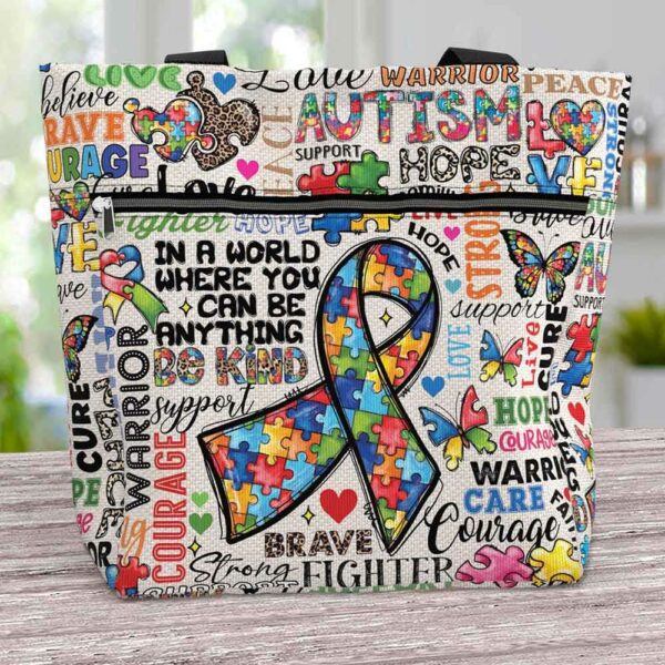 T3-U-Awa-T-Autism-230822NA10 @ Autism Typo-Autism Typography Tote Bag